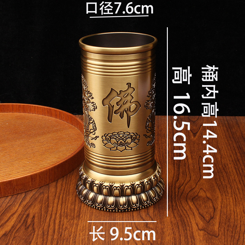 厂家批发装香香桶线香筒 寺庙祠堂烧香供香摆放用品黄铜佛字香筒|undefined
