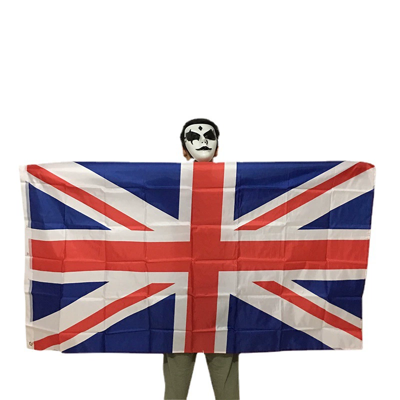 Union Jack Flag, Polyester Screen-Printed, 90×150 cm, Reinforced Grommets