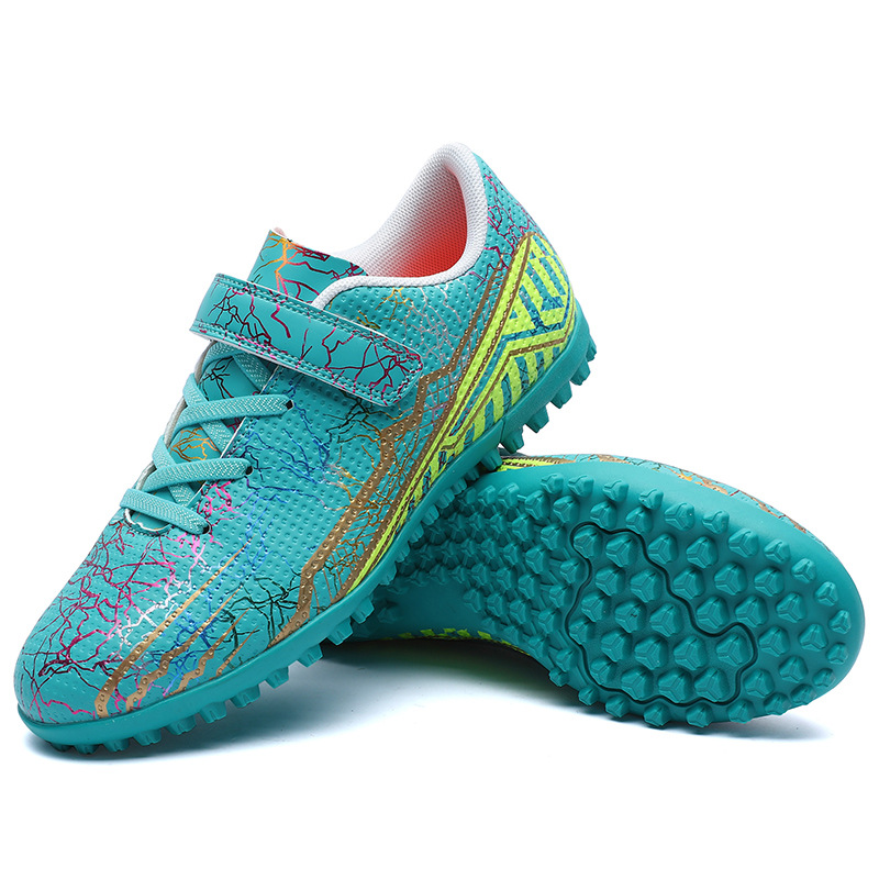 23 transfronterizo nuevo velcro roto uñas zapatos de fútbol para niños antideslizante zapatilla transpirable estudiante competencia zapatilla