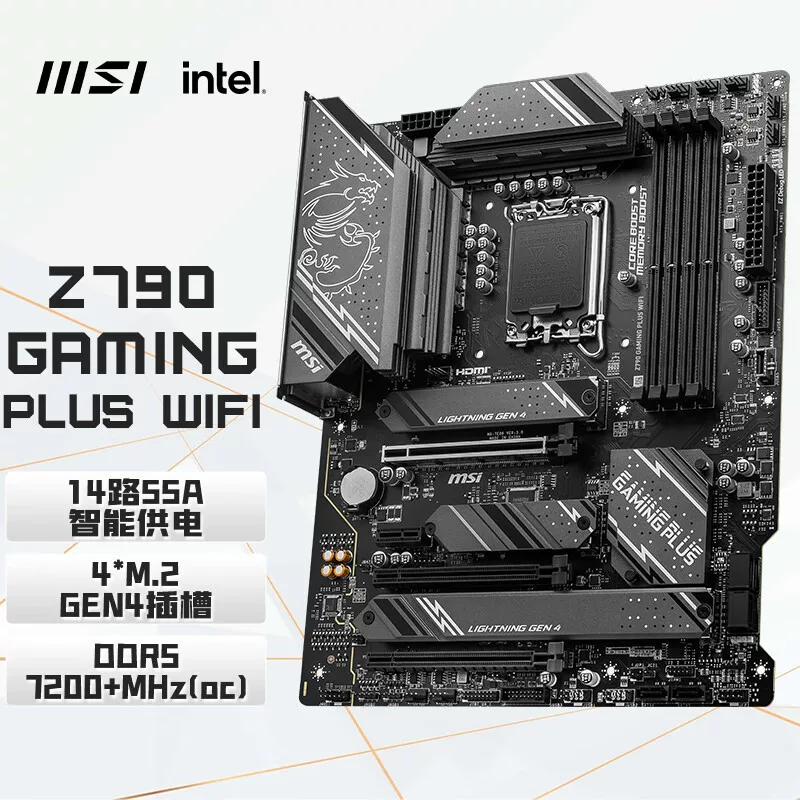 Материнская плата MSI Z790 GAMING PLUS WIFI DDR5 для настольного ПК поддерживает CPU 14700