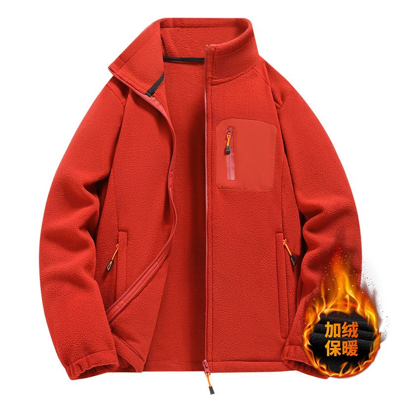 Otoño y invierno nuevo tipo de chaqueta de terciopelo para hombres y mujeres con terciopelo caliente de cuello relajado de grano de agitación casual chaqueta de terciopelo para hombres