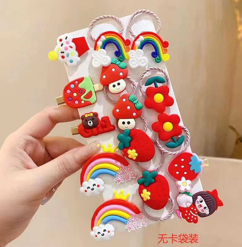 Accesorios para el cabello para niños traje de dibujos animados lindo lazo para el cabello banda de goma cuerda para el cabello horquilla lateral para niñas celebridad de Internet nuevo 2022