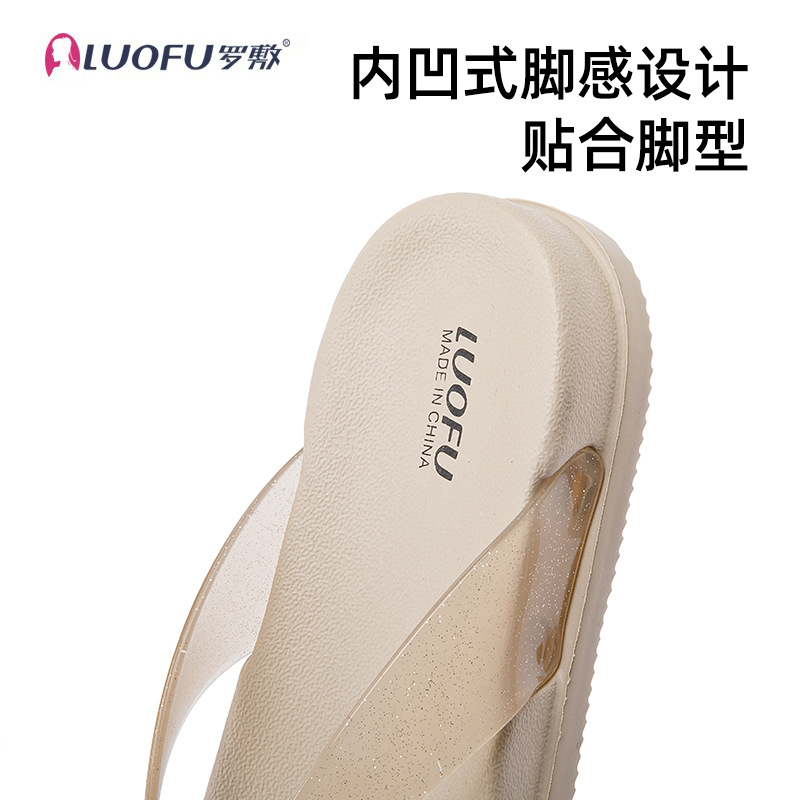 Holgazán de suela gruesa flip-flops zapatos de mujer hogar desgaste al aire libre nuevo verano cuña vacaciones flip-flops zapatos de playa