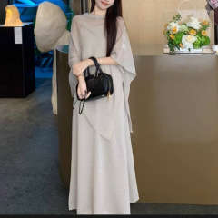 慵懒风不规则微透针织罩衫披肩气质吊带连衣裙两件套 2025秋季新