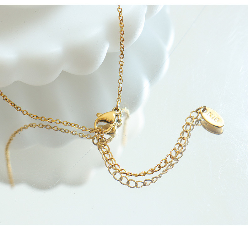 Fashion Irregular Round Titanium Steel Necklace Inlay Zircon Stainless Steel Necklaces