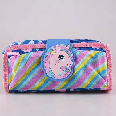 Blue pencil case, unicorn, 22.5×12.5cm