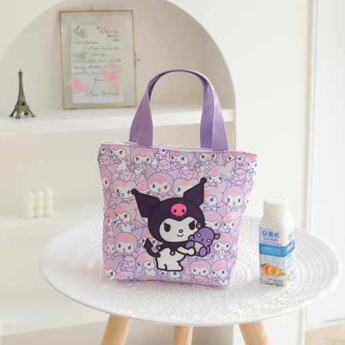 Japanese style cute multi-head series cartoon canvas hand storage bag outing tote bag lunch bag lunch box bag