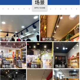 149C射灯店铺商用服装店par30导轨式明装COB亮聚光节能轨道led单