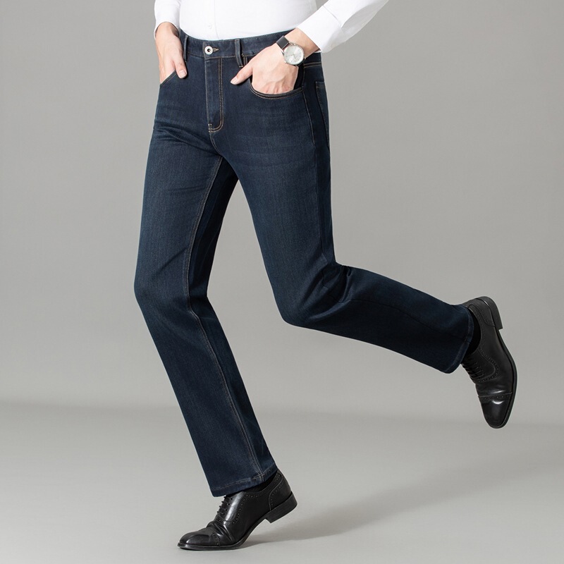 Counter Same Brand Men's Jeans Autumn and Winter Deep Crotch High Waist Straight Pants Loose Business Casual Pants Wholesale