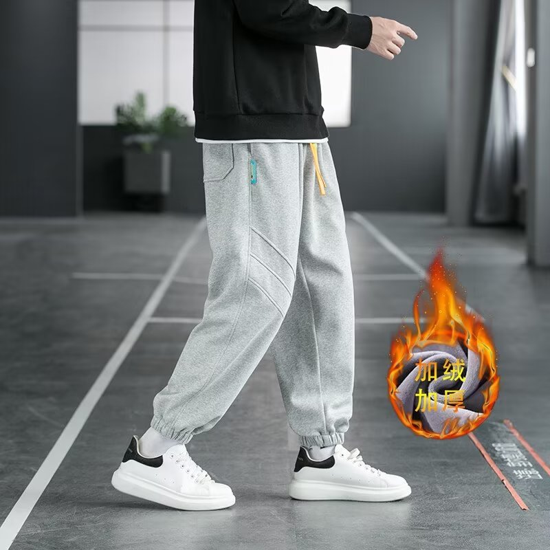 2024 otoño nueva marca nacional de moda con pantalones deportivos para hombres tendencia de la calle principal pantalones de gofres casuales sueltos marea