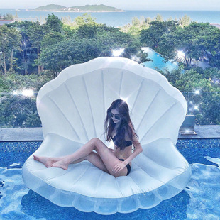 Shell Floating Row Inflatable Shell Floating Bed Scallop Adult Floating Mat Pearl Ball Photo Props is Shell Swimming Ring