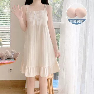 【带胸垫】睡裙女夏天甜美可爱吊带女裙少女中长款睡衣夏天吊带裙