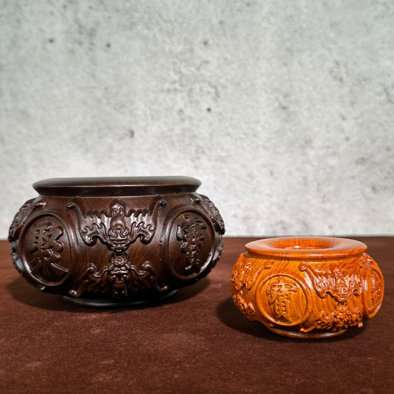 Ebony Carved Cornucopia Ornaments Solid Wood Crafts Living Room Decoration Home Office Shop Opening Gifts