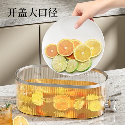 Refrigerator cold kettle with faucet household cold kettle large capacity beverage bucket high temperature resistant anti-fall cold brew kettle juice jug