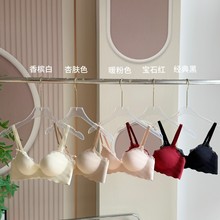 华家外贸日单女文胸新年红色仙女嘭嘭杯无钢圈聚拢胸罩舒适无痕