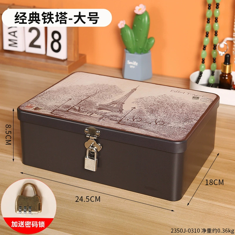Iron storage box with lock