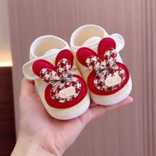 Newborn Spring and Autumn Cloth Shoes 3-6-8-12 Months Baby Soft Sole Step Front Shoes 0-1 Year Old Baby Girl Princess Shoes