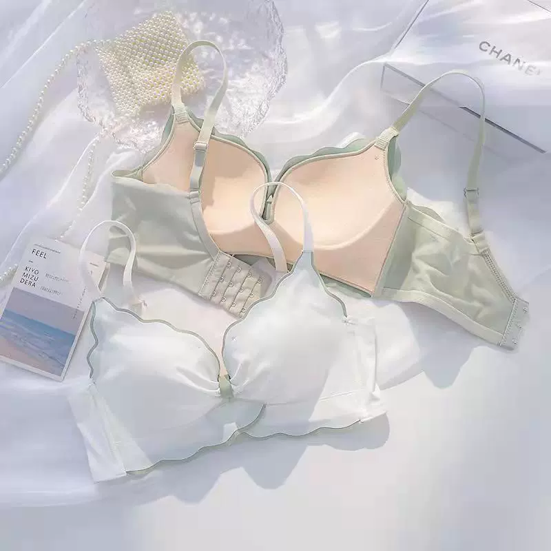 Latex thin underwear, push up bra for students, wireless bra