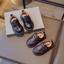 21-30码春秋男童皮鞋学生新款英伦黑色演出儿童软底女童公主单鞋