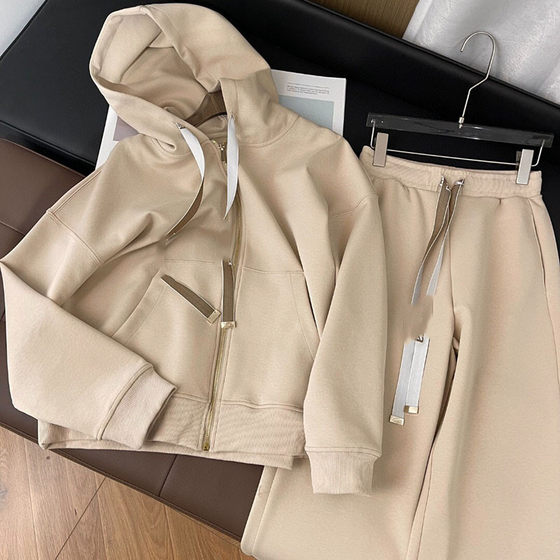 M New 2025 Spring Design Sense Air Cotton Women Drawstring Hooded Casual Sweater Zipper Cardigan Jacket Women