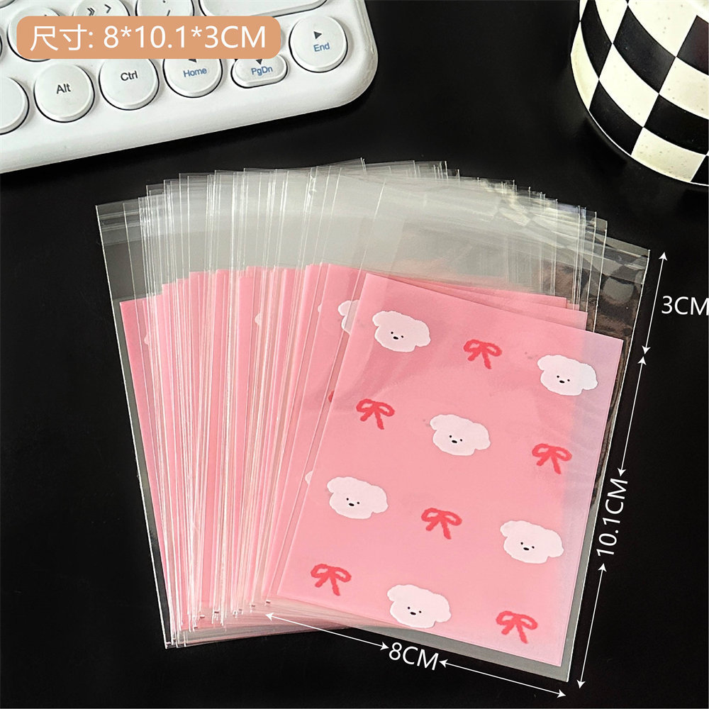 Lindo cachorro de dibujos animados transparente ziplock bolsa coreana simple pequeña tarjeta de almacenamiento cubierta protectora chica Goo tarjeta clasificación bolsa