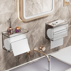 トイレティッシュボックス防水穴なしトイレティッシュトイレットペーパーホルダークリエイティブロール紙ボックス