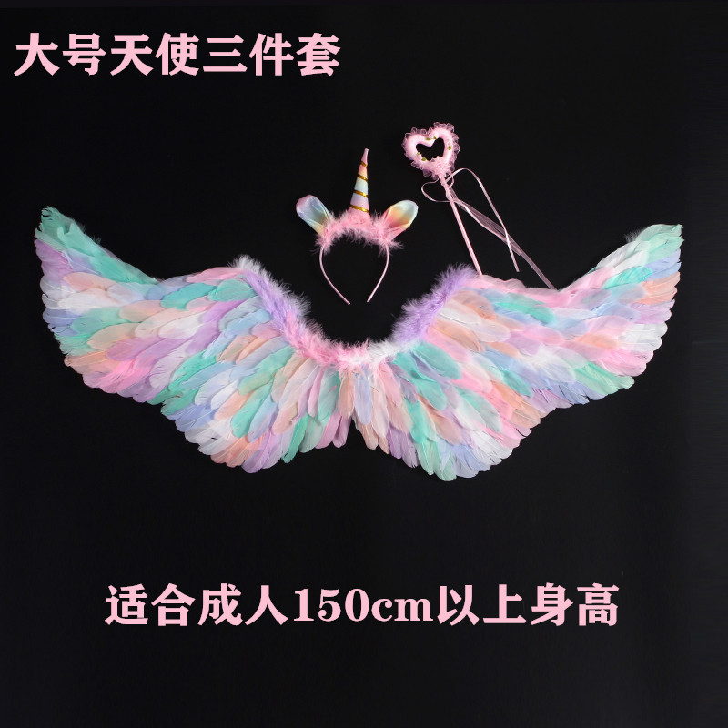 成人児童悪魔黒精霊cos装飾天使羽翼道具ハロウィーン浮かれ騒ぎ用品|undefined