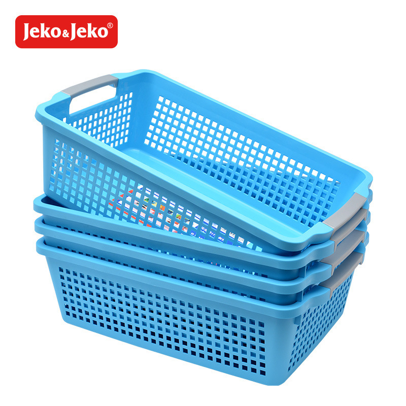 Jeko Snack Storage Basket Plastic Wicker Desk Clutter Rectangle Kitchen Cosmetic Storage Box Storage Basket