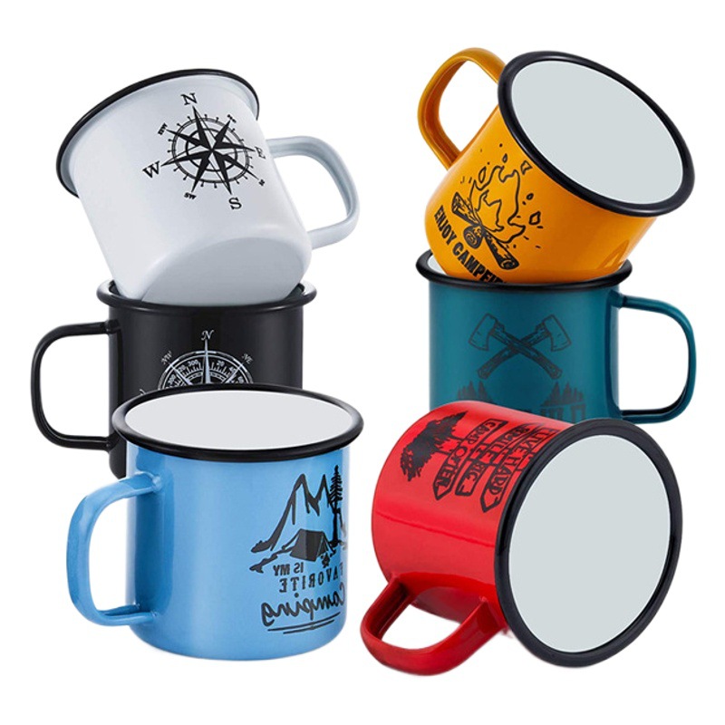 Taza vendedora caliente transfronteriza del esmalte taza de café creativa retro que se encrespa Taza de cerámica taza de la vendimia taza nostálgica