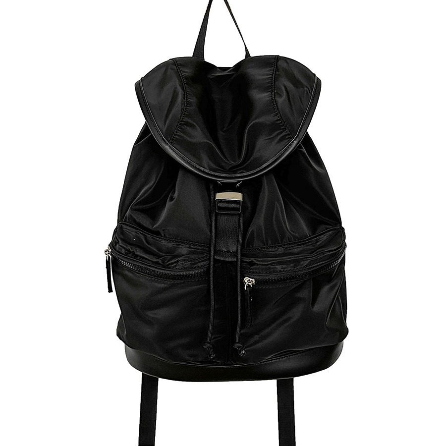 2025 Herbst/Winter Neue Kordelzug Plissee Klappe Student Nylon Professionelle Große Kapazität Rucksack Geeignet Für Mädchen Modische_voghion.com