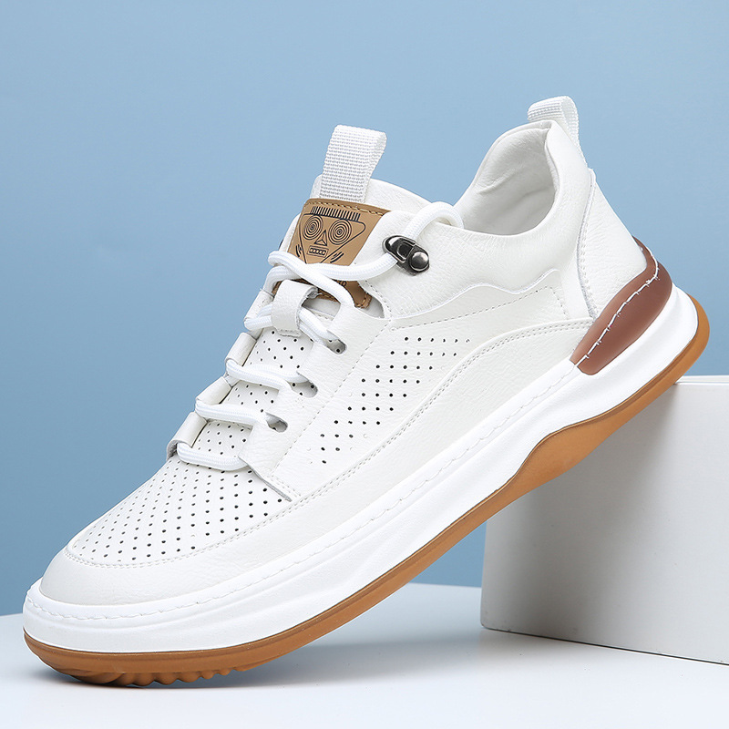 Men's Shoes 2026 Spring New Genuine Leather Breathable Sports Casual Clogs Trendy Versatile Men's Hollow Leather Shoes Men's Shoes 2026 Spring New Genuine Leather Breathable Sports Casual Clogs Trendy Versatile Men's Hollow Leather Shoes