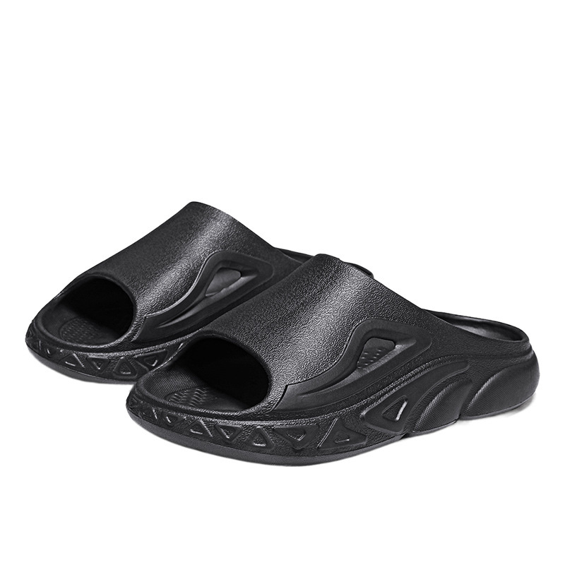 Zapatillas para hombres verano nuevo color anti-deslizante fondo grueso sensación de mierda una palabra fría zapatillas huecas cómodas zapatillas de playa casuales