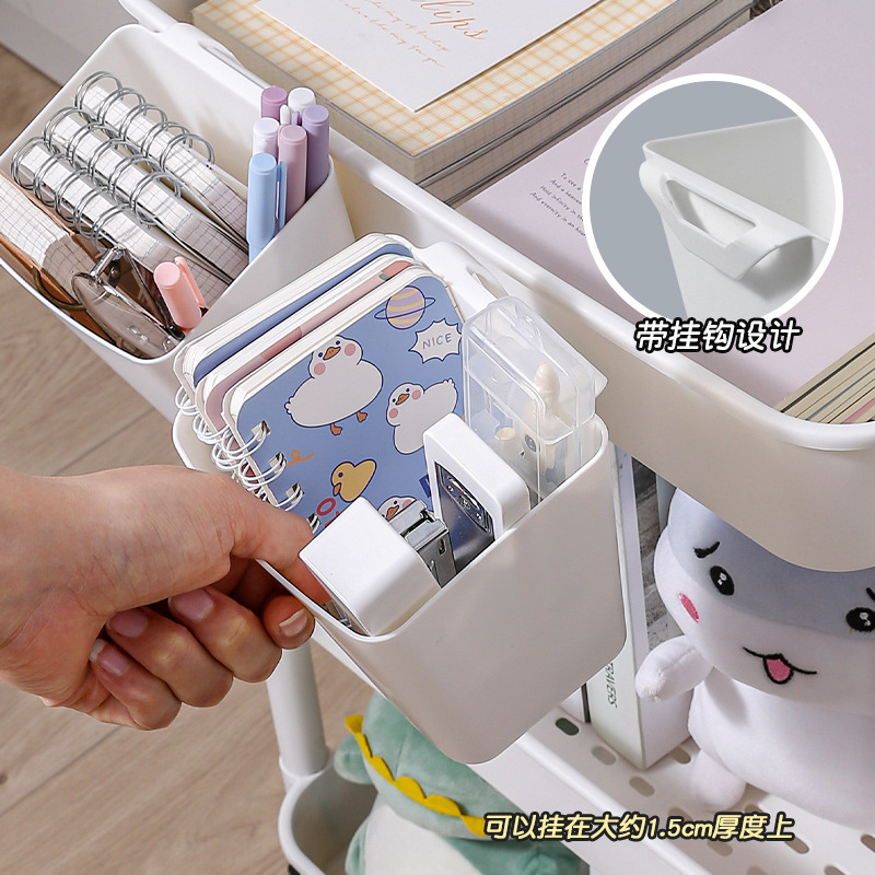 シンプルな壁掛け収納バスケットキッチン壁掛けバスケットカート小さな吊りバケツポータブルベッドサイド吊りバスケットプラスチック収納バスケット|undefined
