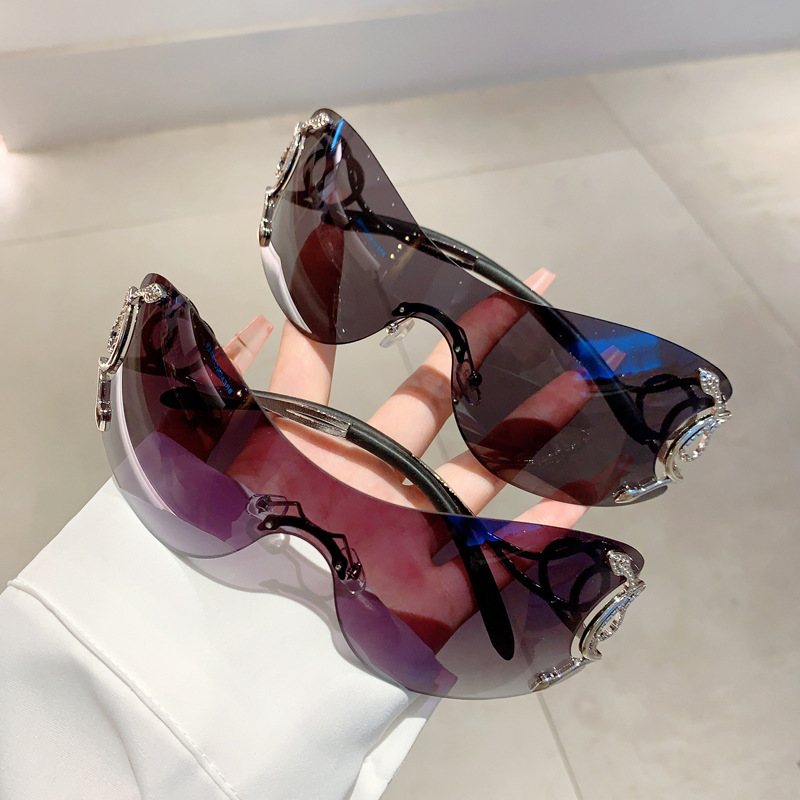 Personalized Fashionable Frameless Snake Shaped Y2k Sunglasses_voghion.com