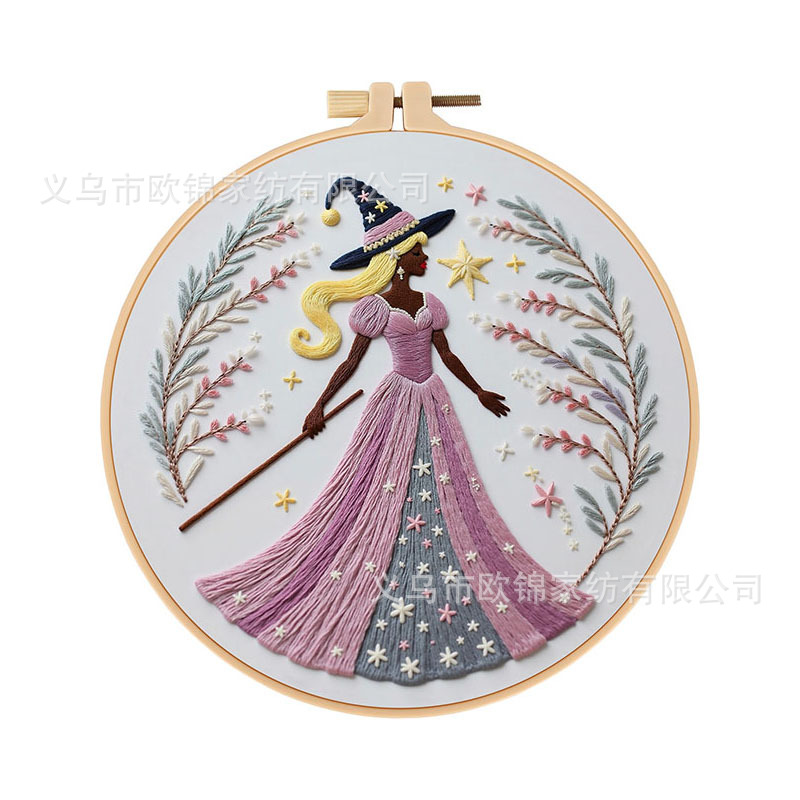 Nuevo producto bruja bordado DIY material hecho a mano kit de paquetes de bordado KIT Inglés transfronterizo