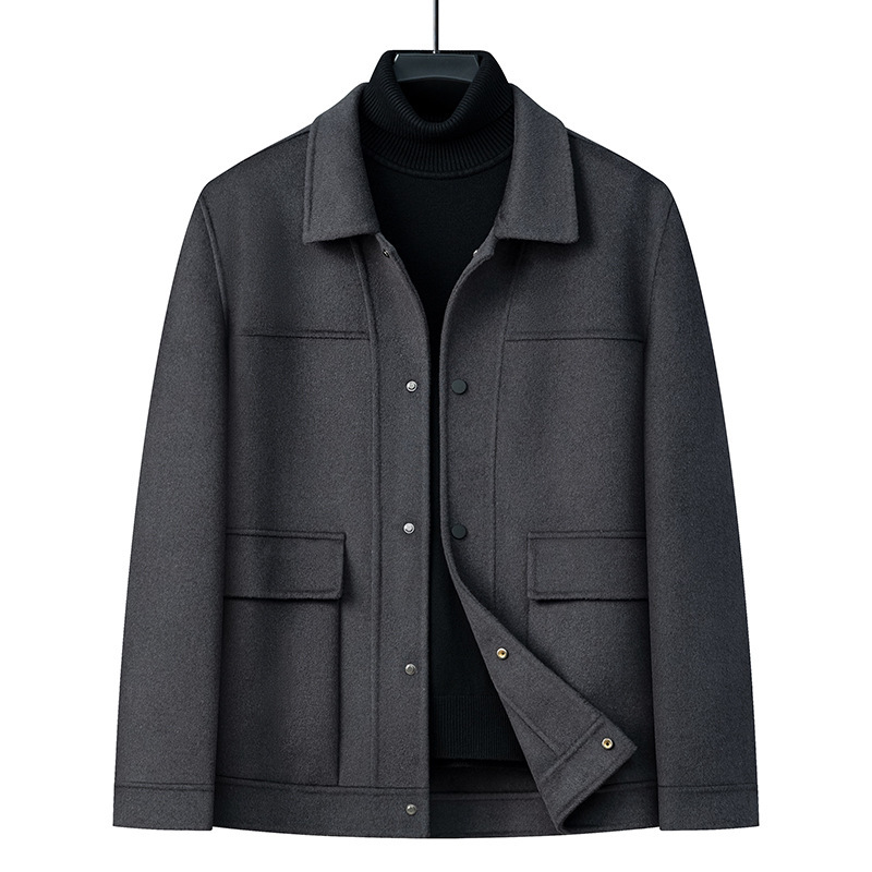 Diseñador original de otoño y invierno para hombres clásicos de doble cara chaqueta de tween más grande para hombres chaqueta de negocios con solapa