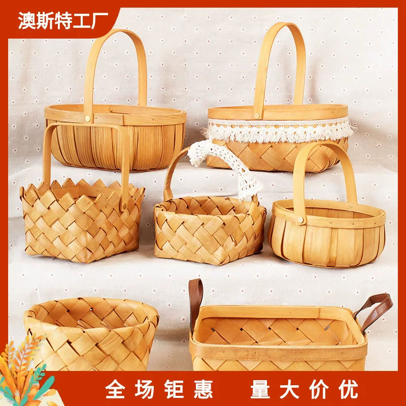 Round big storage basket, woven storage box