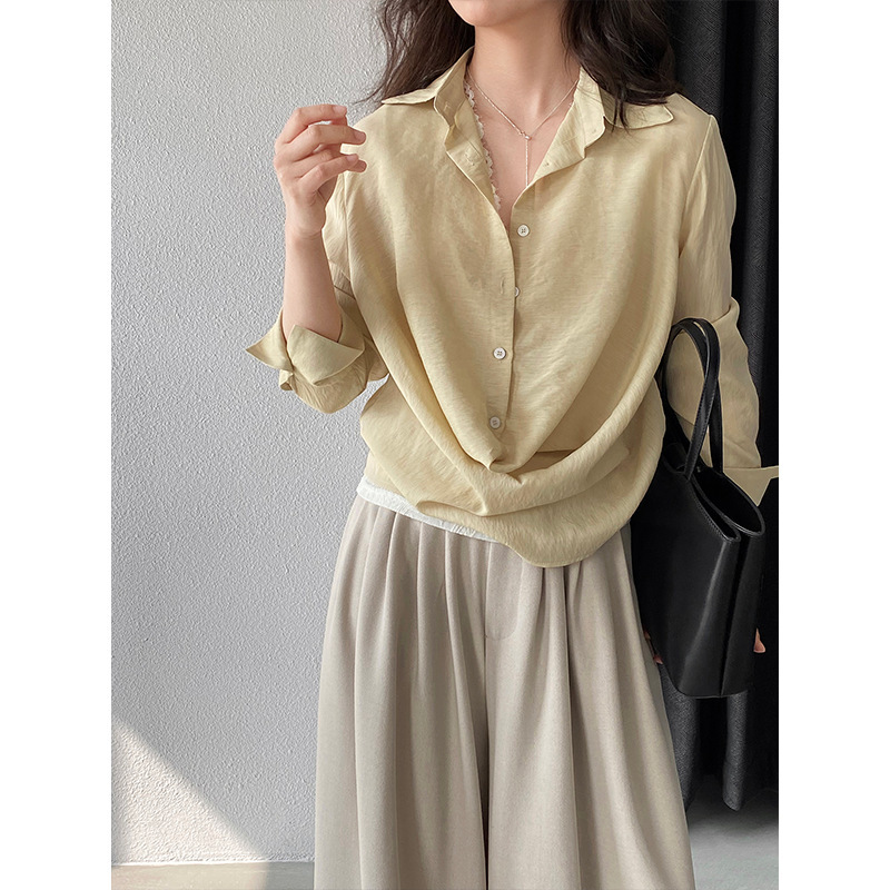 Jiangzuo Casual and Relaxed Button-Stacked Shirt for Women 2026 New Spring Fashion Women's Elegant Shirt Top 6508