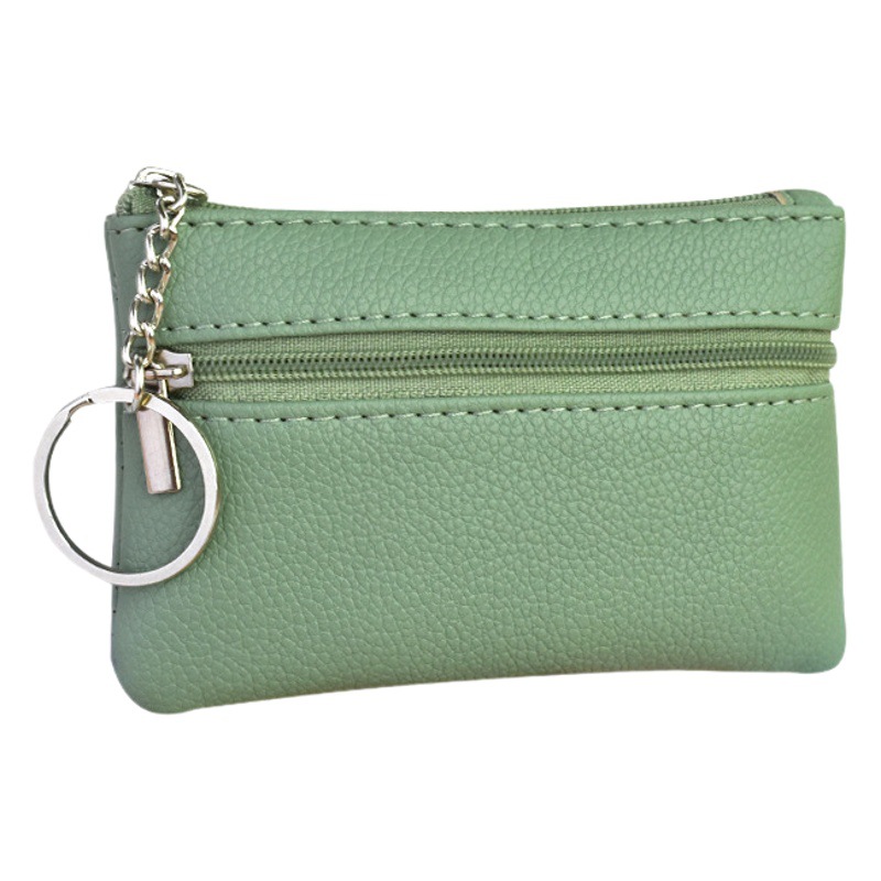 Nuevo color sólido de las mujeres mini monedero cara suave estilo occidental lindo pequeño titular de la tarjeta simple moda pequeña caja clave fresca