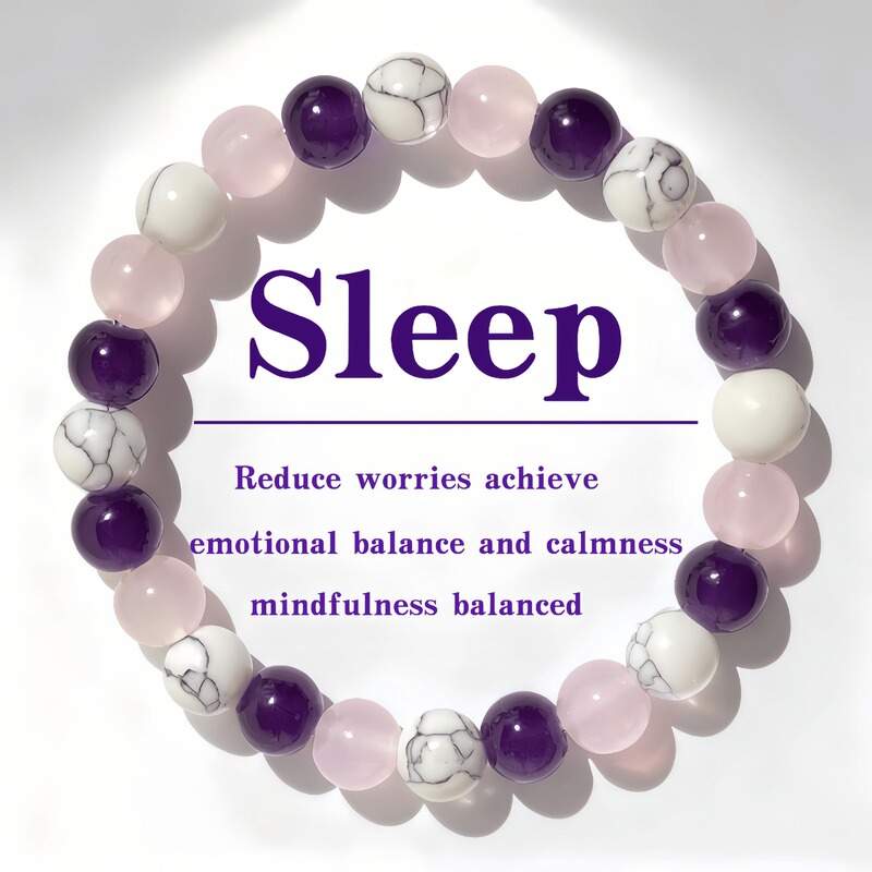 Temu Xiyin Tk Cross-Border Popular Bracelet Natural Purple Chalcedony White Turquoise Attracts Romantic Charm, Gentleness and Uniqueness Temu Xiyin Tk Cross-Border Popular Bracelet Natural Purple Chalcedony White Turquoise Attracts Romantic Charm, Gentleness and Uniqueness