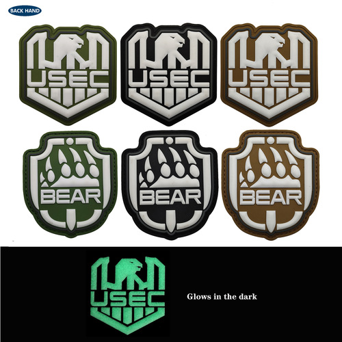 Escape from Tarkov peripherals Luminous rubber badge Velcro BEAR USEC camp PVC soft rubber armband