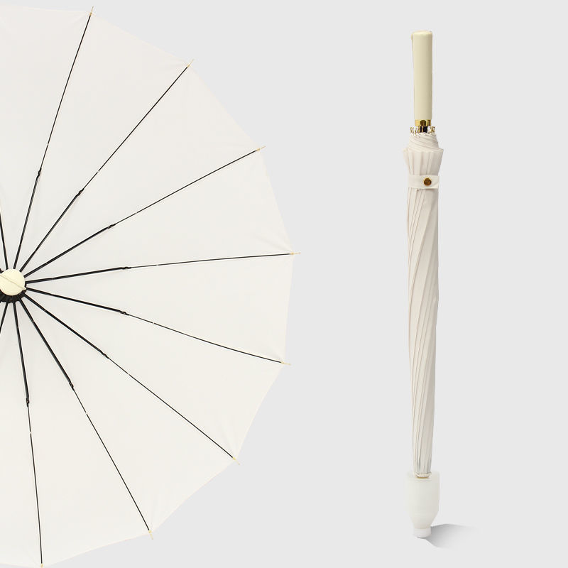 [컬러 매칭 스트레이트 핸들] 16본 방수 케이스 - 퓨어 화이트 오토매틱