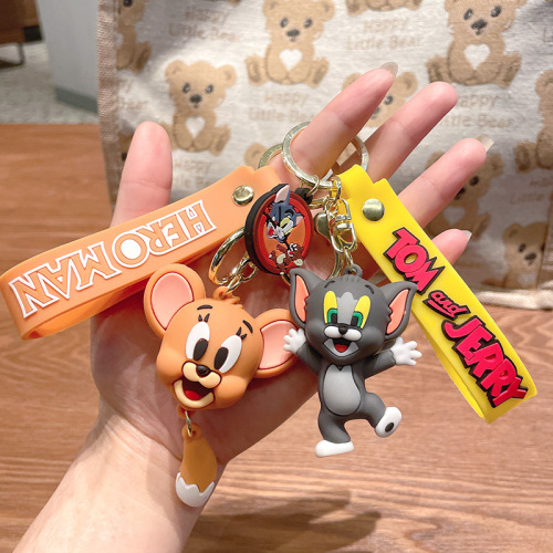 Cartoon doll key chain cute couple car key pendant backpack pendant PVC gift key chain wholesale