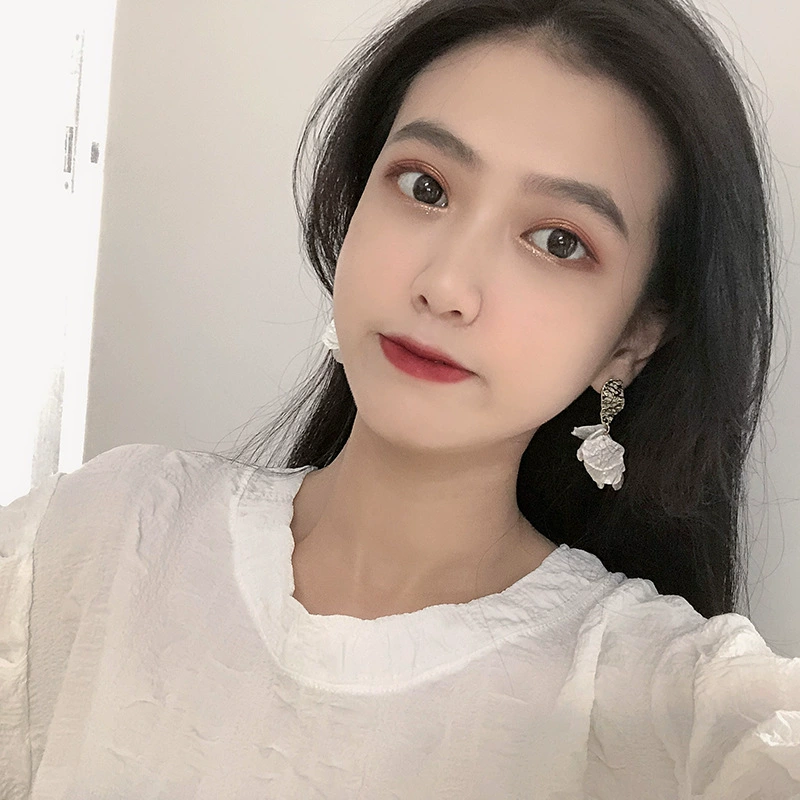 Серебряная игла, дизайн серьги, серебро 925 образец, японский и корейский, тренд сезона