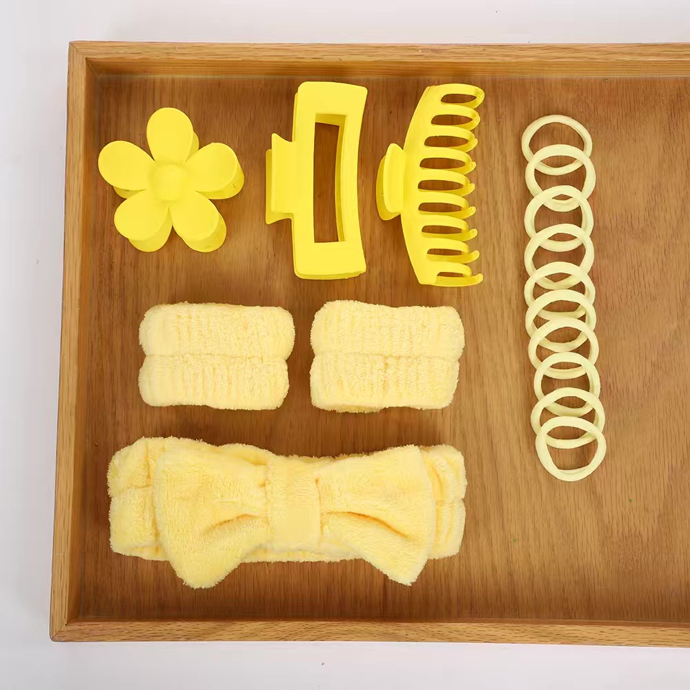 Yellow headband, set, 16 pieces