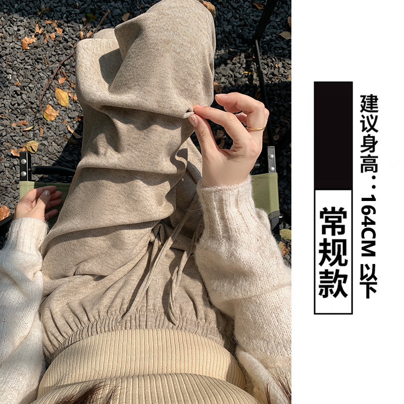 咖色糯米裤女2025秋冬新款高腰垂感直筒宽松慵懒休闲小个子阔腿裤|undefined