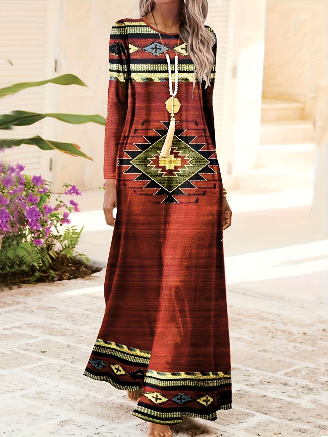 Women's Butterfly Pattern 3D Digital Bohemian Style Printed Party Elegant Long Dress 2025 Cross-Border_ecoleips.com