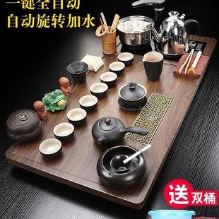 Complete Set of Purple Sand Tea Set, Fully Automatic Water Kettle, Integrated Tea Tray, Home Living Room, Ru Kiln Tea Making Kung Fu Tea Table