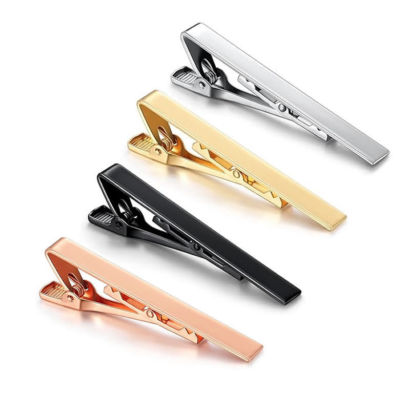 Tie clip stainless steel handmade mirror polished tie clip men's clothing simple shirt clip integrated tie clip