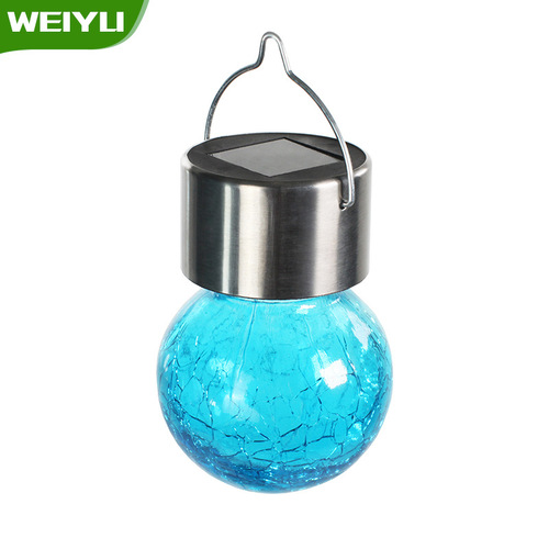 New solar outdoor garden light solar light spherical crack chandelier light hanging light garden landscape light waterproof